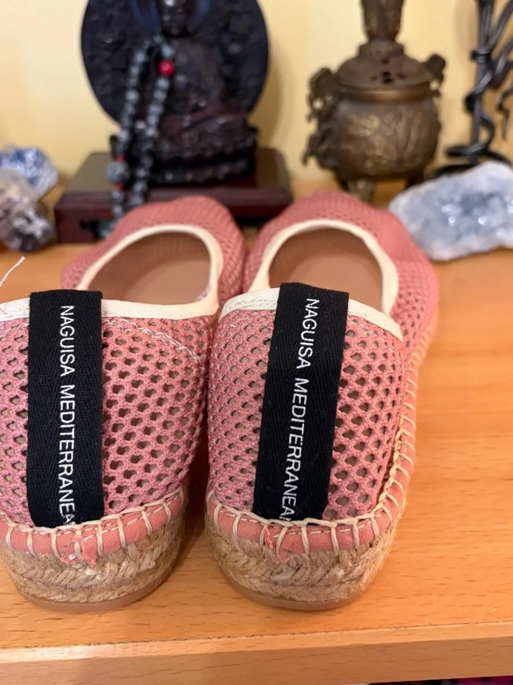 NWOT Naguisa Women 38 US 8 Mesh Espadrille Flat Free People Dusty Rose Cottage